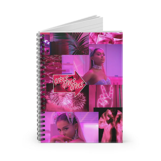 Ariana Grande 7 Rings Collage Ruled Line Spiral Notebook