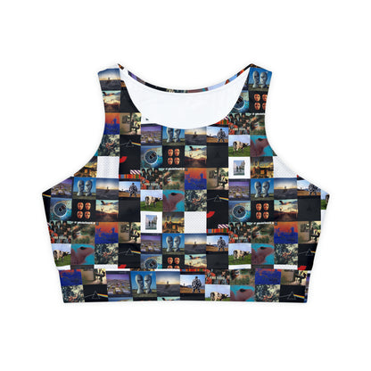 Pink Floyd Album Cover Collage Fully Lined Padded Sports Bra