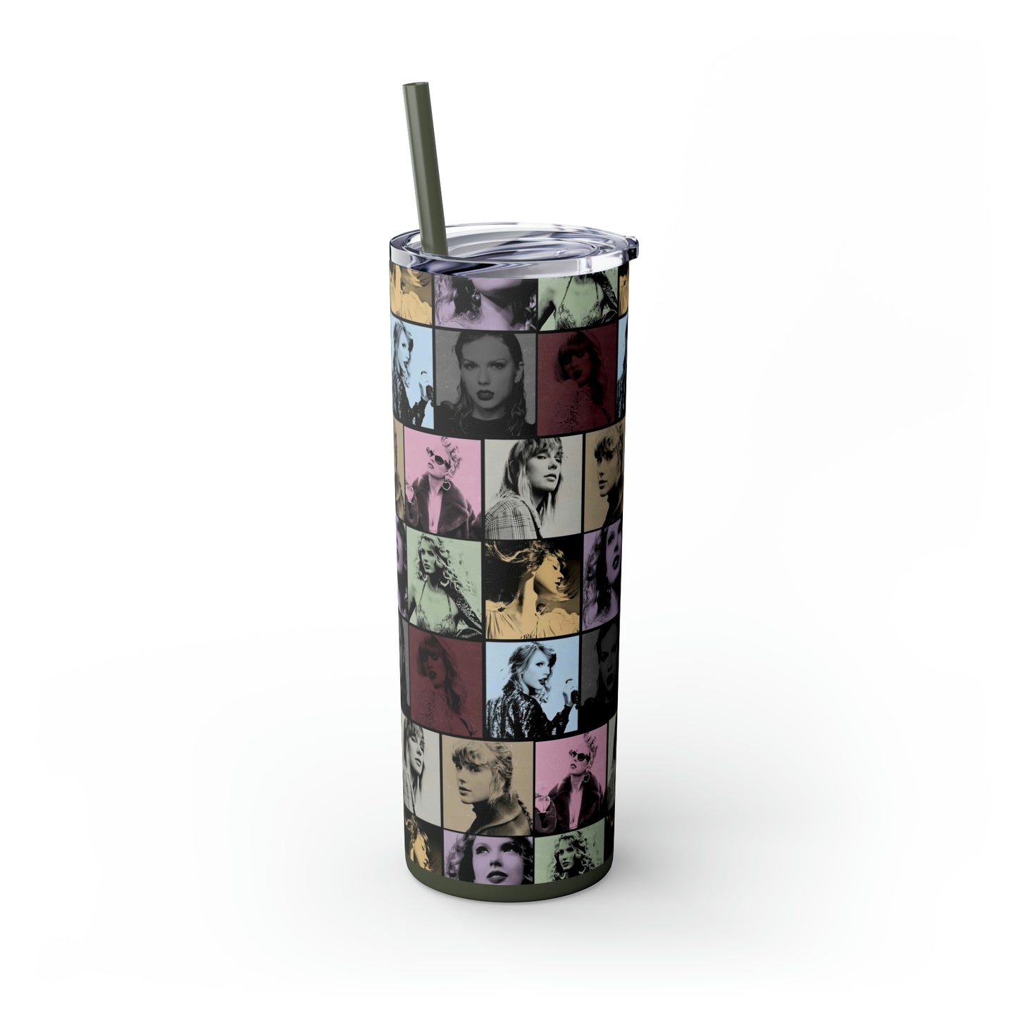 Taylor Swift Eras Collage Skinny Tumbler with Straw