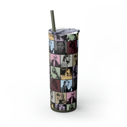 Taylor Swift Eras Collage Skinny Tumbler with Straw