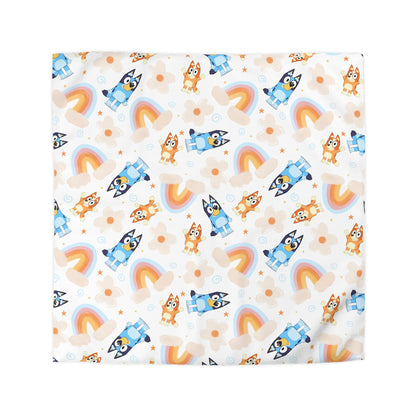 Bluey Rainbows & Flowers Pattern Microfiber Duvet Cover