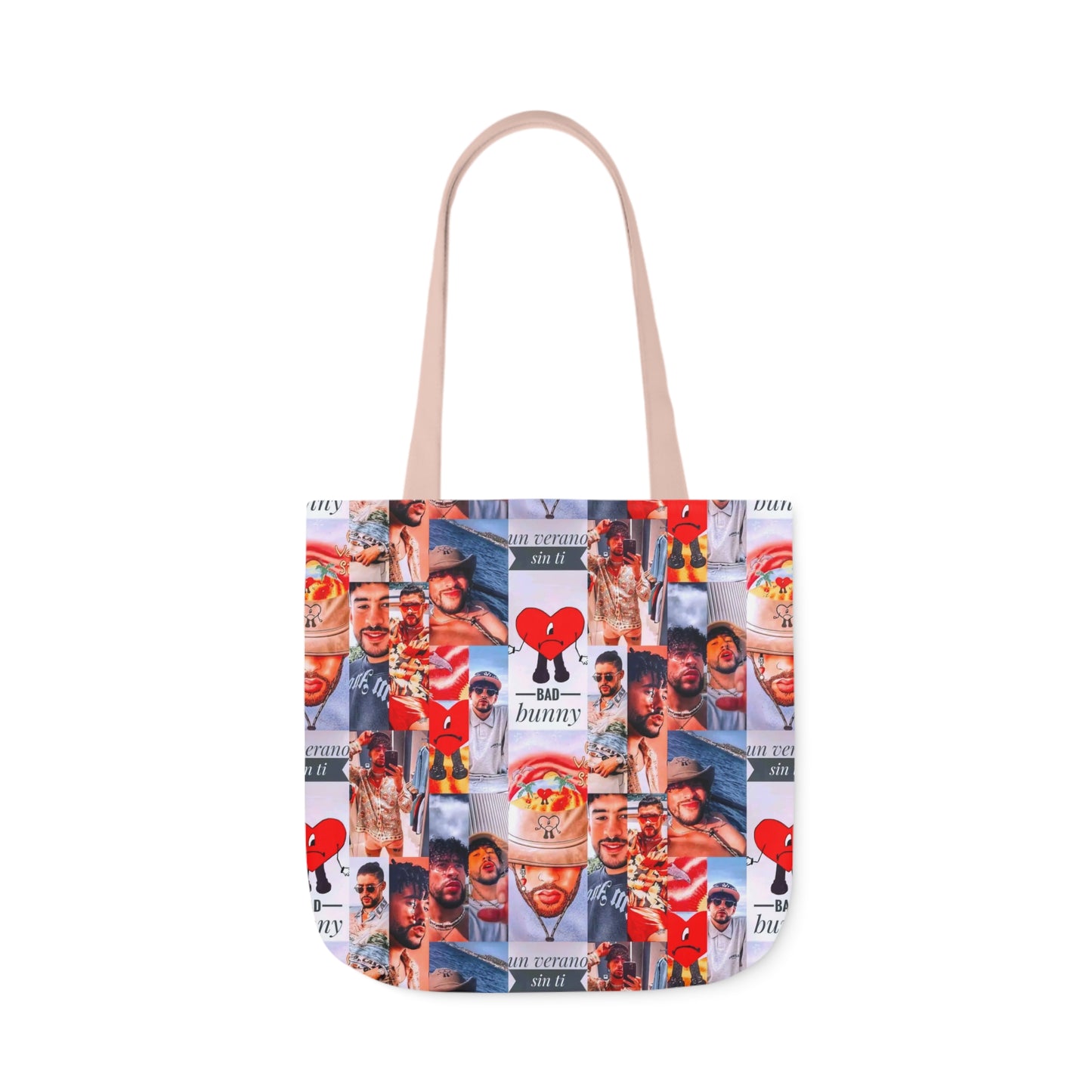 Bad Bunny Un Verano Sin Ti Photo Collage Polyester Canvas Tote Bag