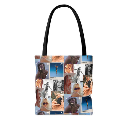 Miley Cyrus Flowers Photo Collage Tote Bag