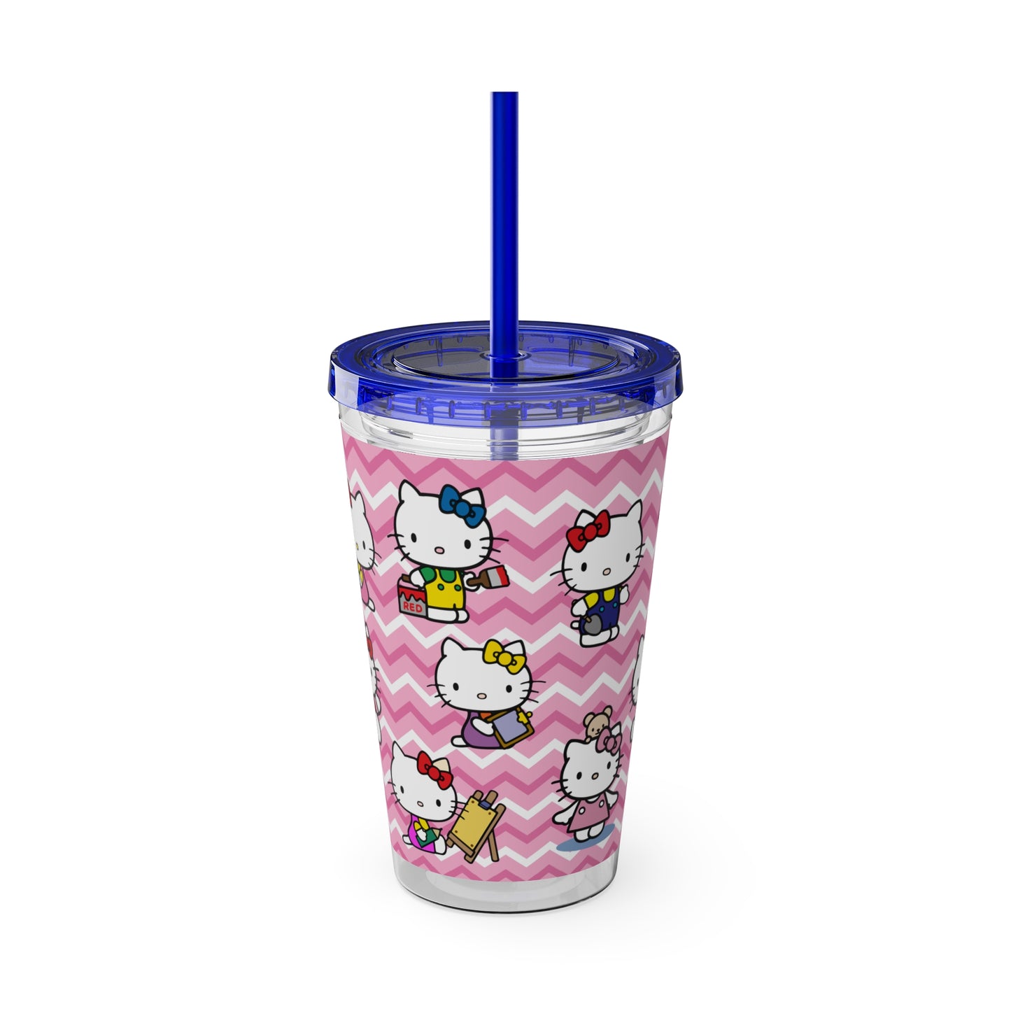 Hello Kitty Playtime Collage Sunsplash Tumbler with Straw