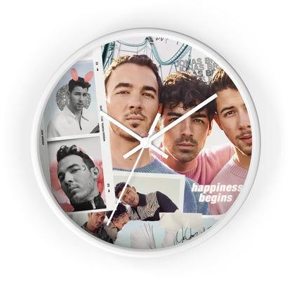 Jonas Brother Happiness Begins Collage Round Wall Clock