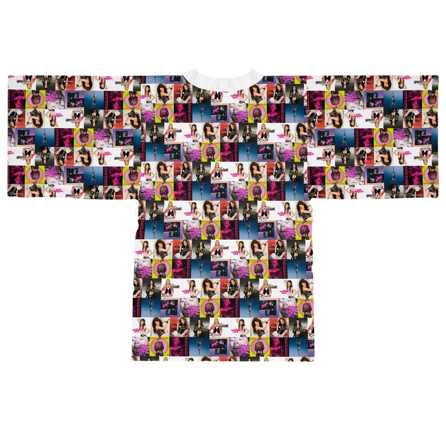 Miley Cyrus Album Cover Collage Long Sleeve Kimono Robe