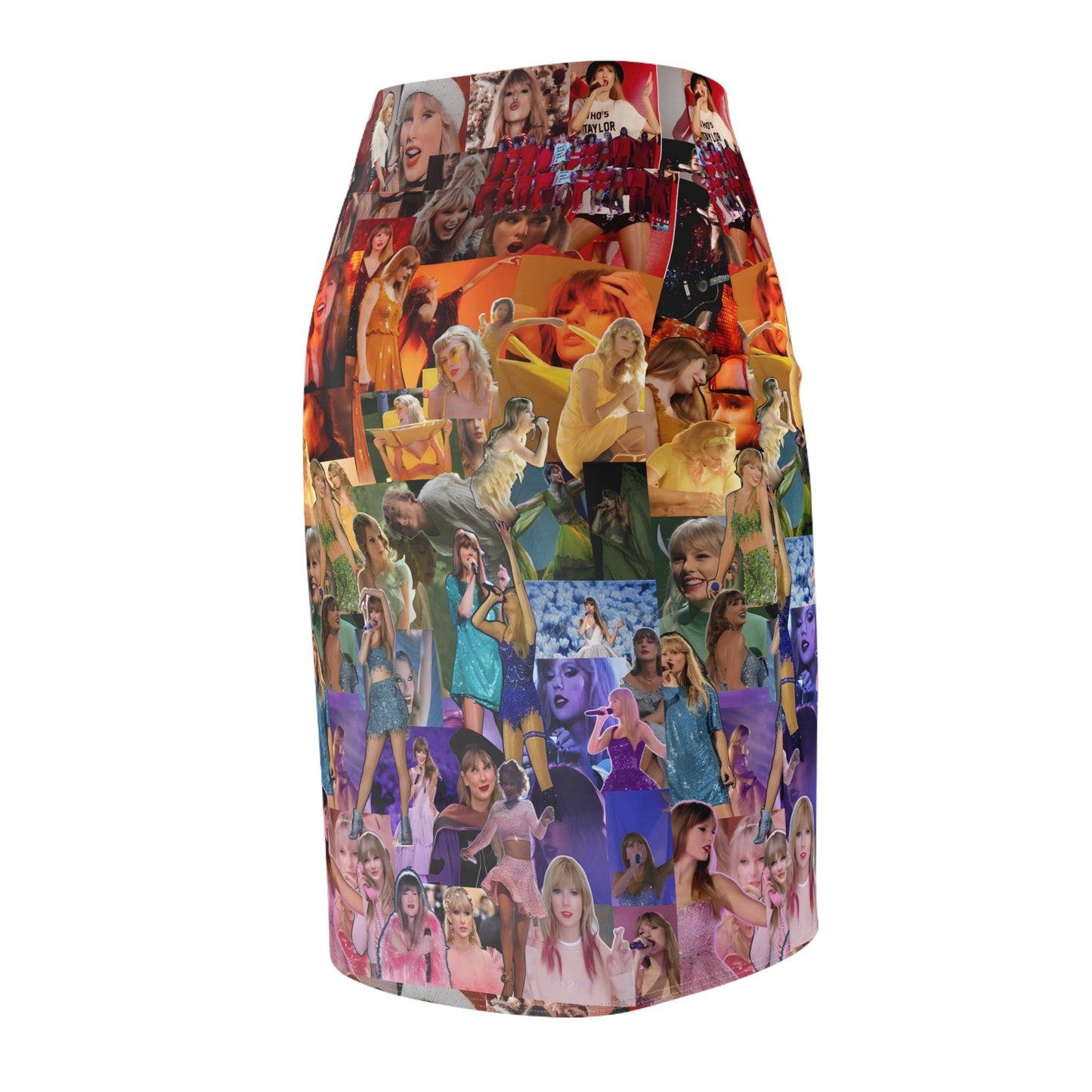 Taylor Swift Rainbow Photo Collage Women's Pencil Skirt