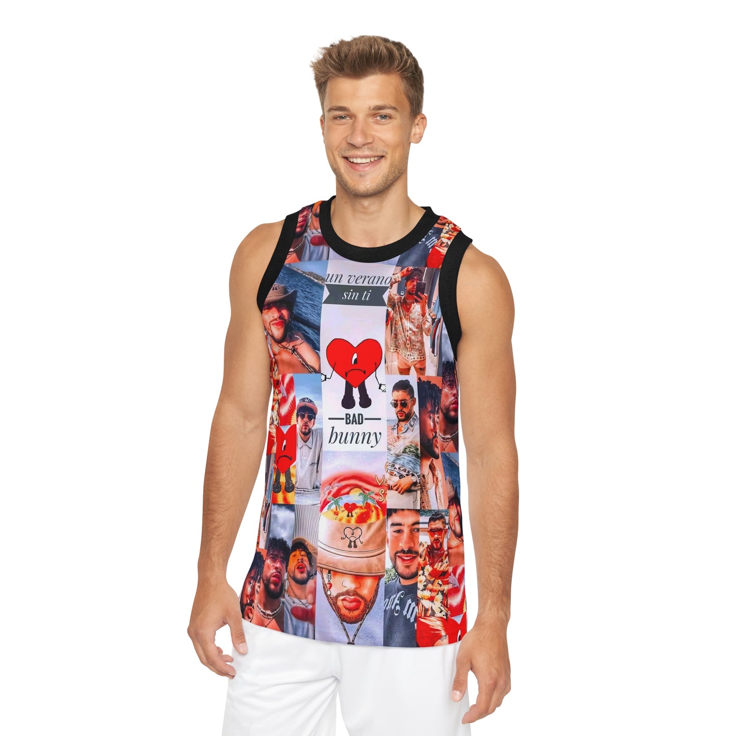 Bad Bunny Un Verano Sin Ti Photo Collage Unisex Basketball Jersey