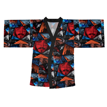 Post Malone Crystal Portaits Collage Long Sleeve Kimono Robe