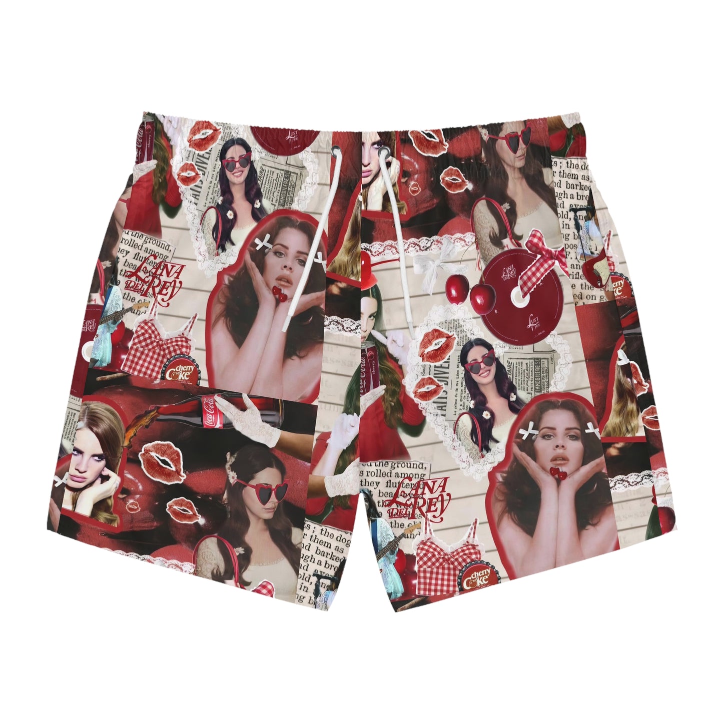 Lana Del Rey Cherry Coke Collage Men's Swim Trunks