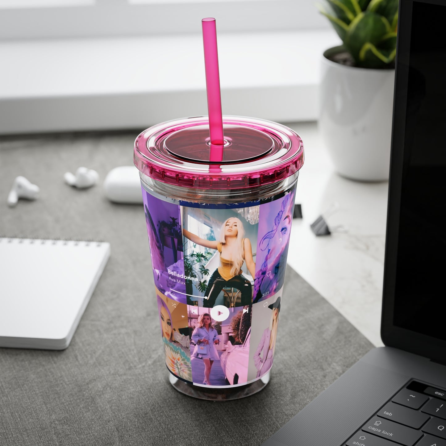 Ava Max Belladonna Photo Collage Sunsplash Tumbler with Straw