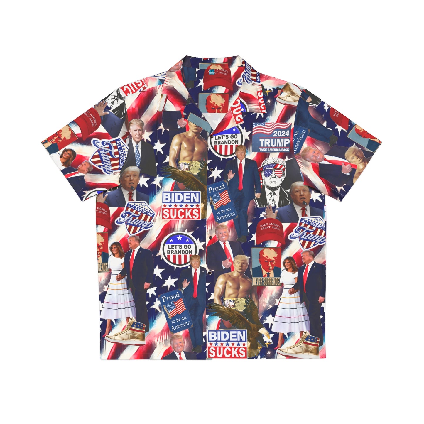 Donald Trump 2024 MAGA Montage Men's Hawaiian Shirt