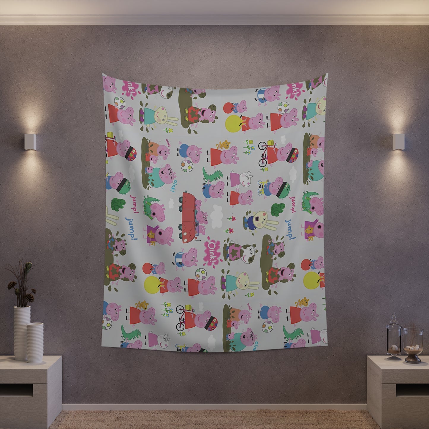 Peppa Pig Oink Oink Collage Printed Wall Tapestry