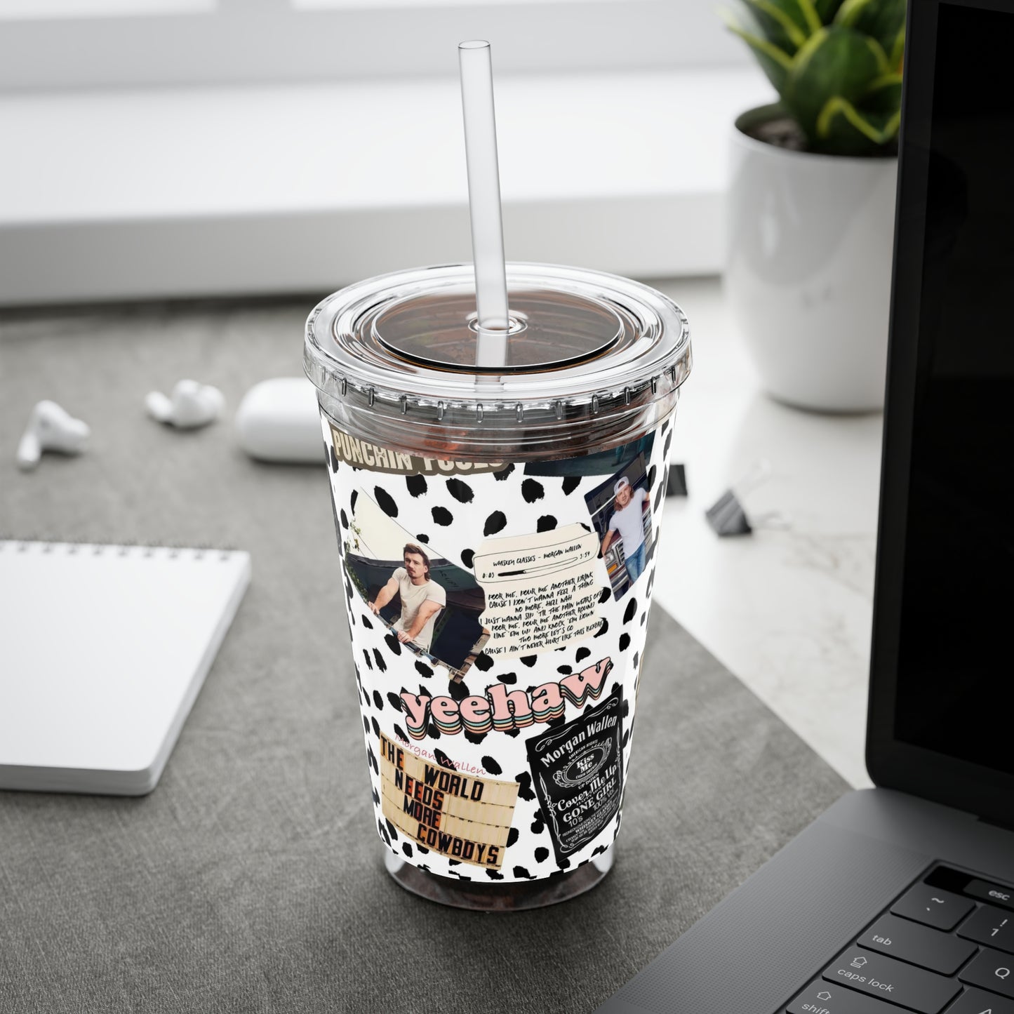 Morgan Wallen Yeehaw Collage Sunsplash Tumbler with Straw