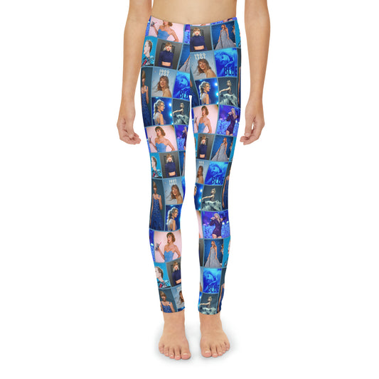 Taylor Swift Blue Dreams Collage Youth Leggings