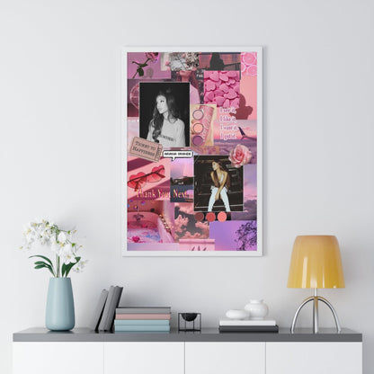 Ariana Grande Pink Aesthetic Collage Framed Print - Fandom Flair