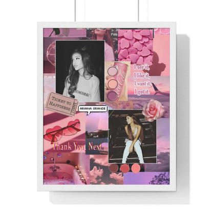 Ariana Grande Pink Aesthetic Collage Framed Print - Fandom Flair