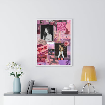 Ariana Grande Pink Aesthetic Collage Framed Print - Fandom Flair