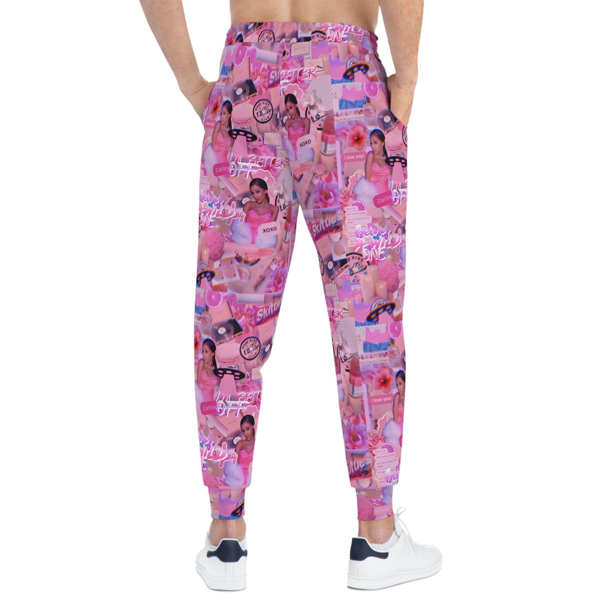 Ariana Grande Purple Vibes Collage Athletic Jogger Sweatpants - Fandom Flair