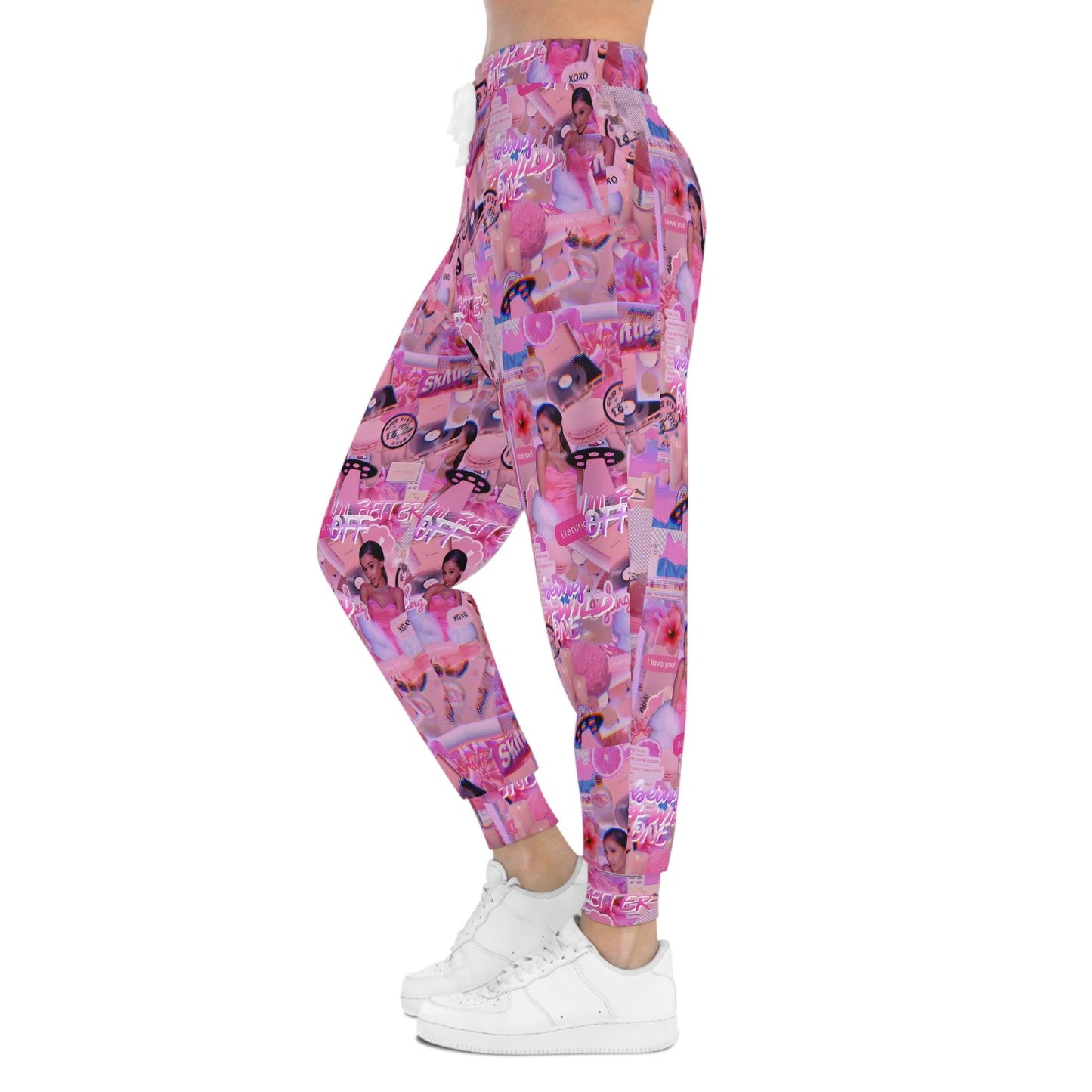 Ariana Grande Purple Vibes Collage Athletic Jogger Sweatpants - Fandom Flair