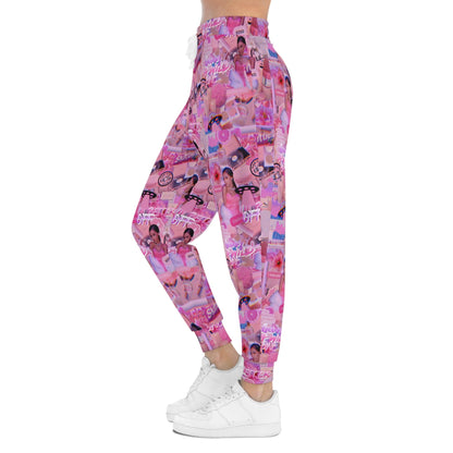 Ariana Grande Purple Vibes Collage Athletic Jogger Sweatpants - Fandom Flair