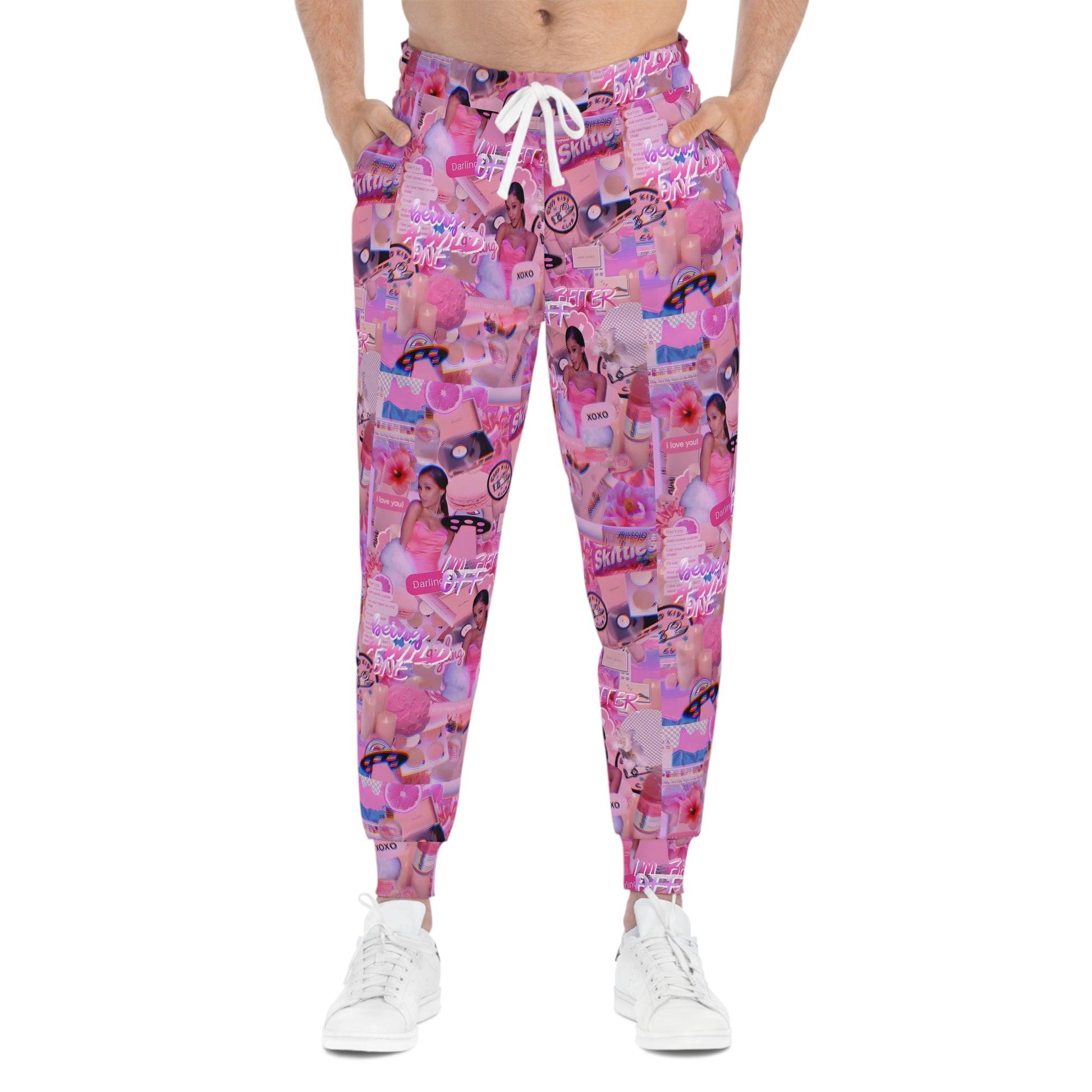 Ariana Grande Purple Vibes Collage Athletic Jogger Sweatpants - Fandom Flair