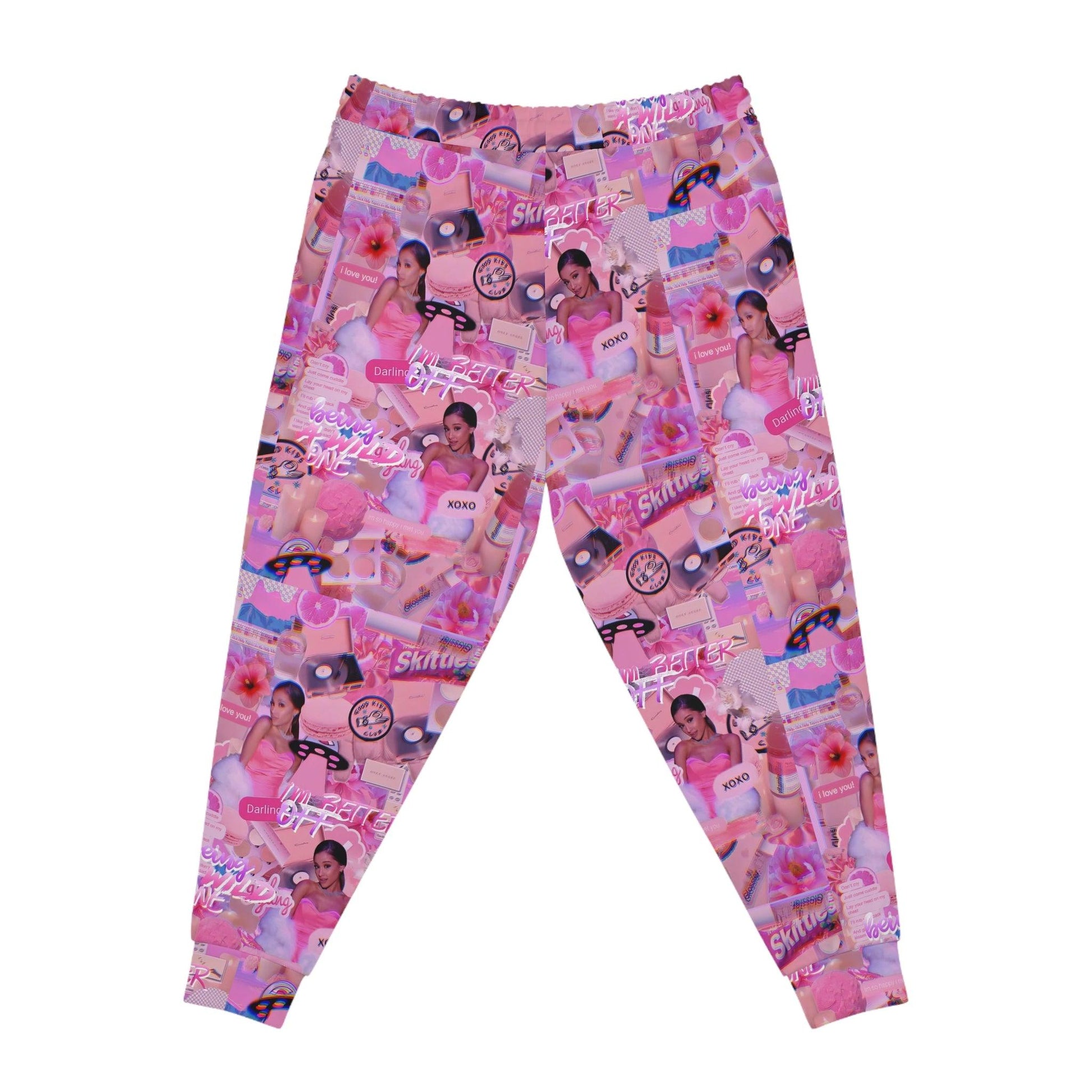 Ariana Grande Purple Vibes Collage Athletic Jogger Sweatpants - Fandom Flair