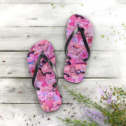 Ariana Grande Purple Vibes Collage Flip Flops - Fandom Flair