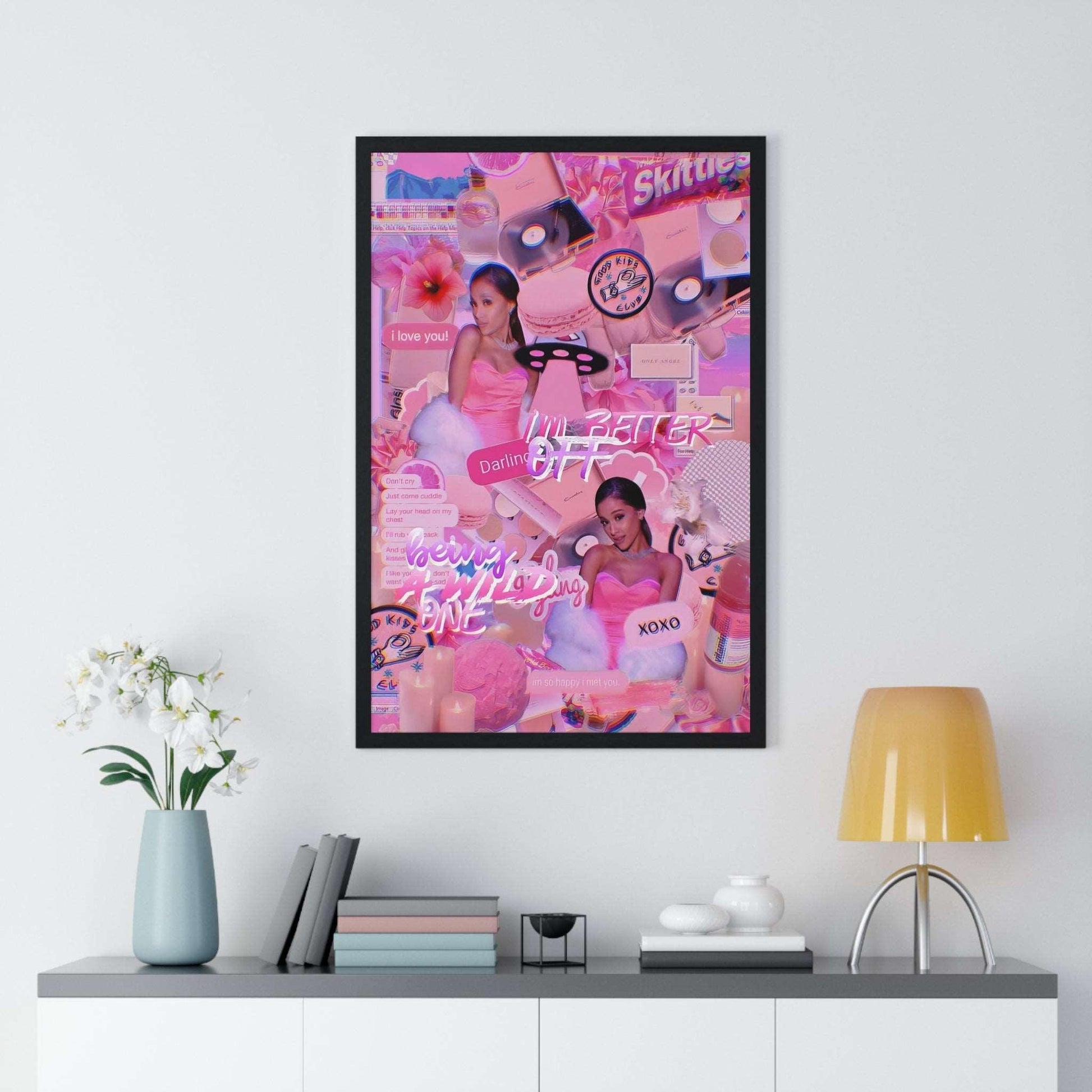 Ariana Grande Purple Vibes Collage Framed Print