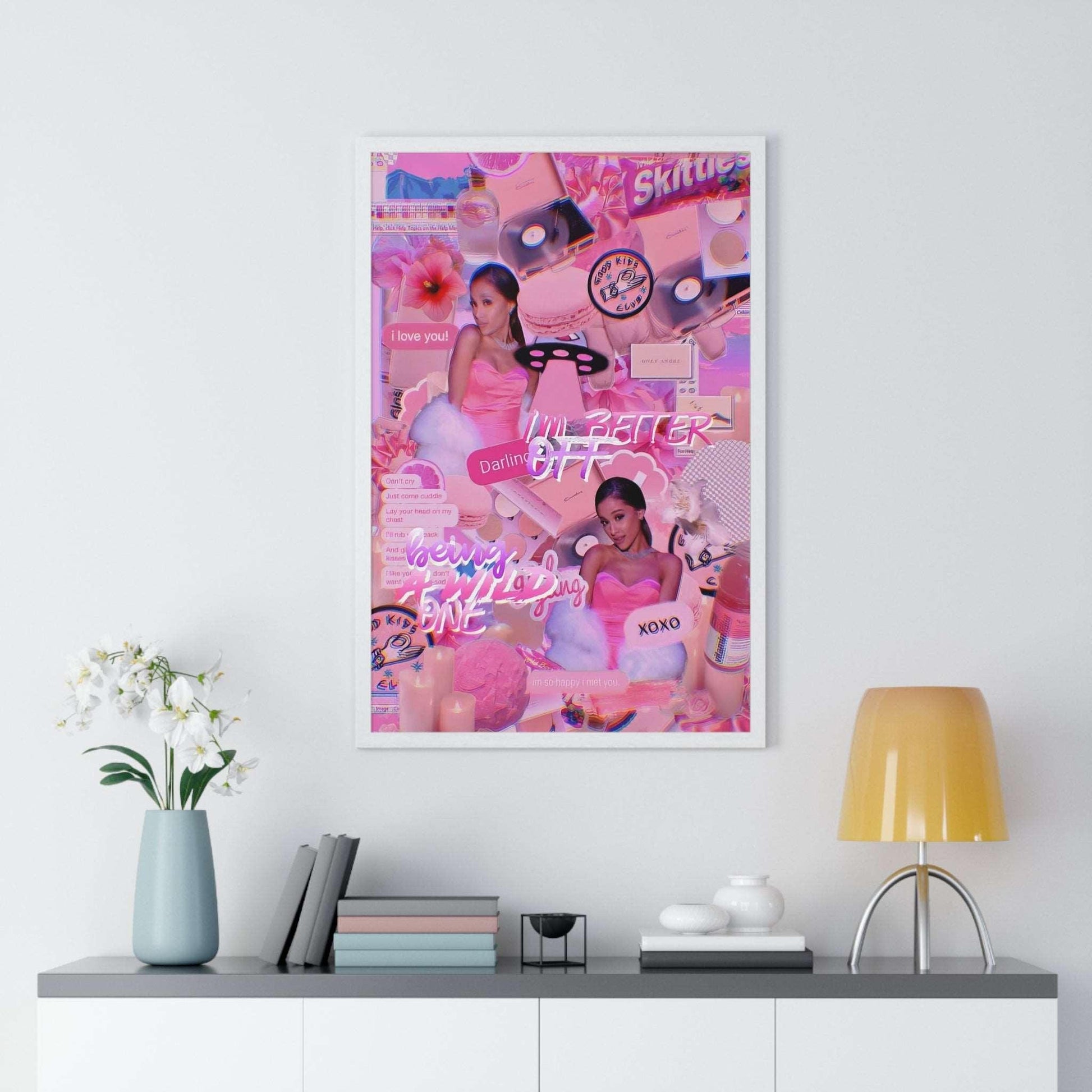 Ariana Grande Purple Vibes Collage Framed Print