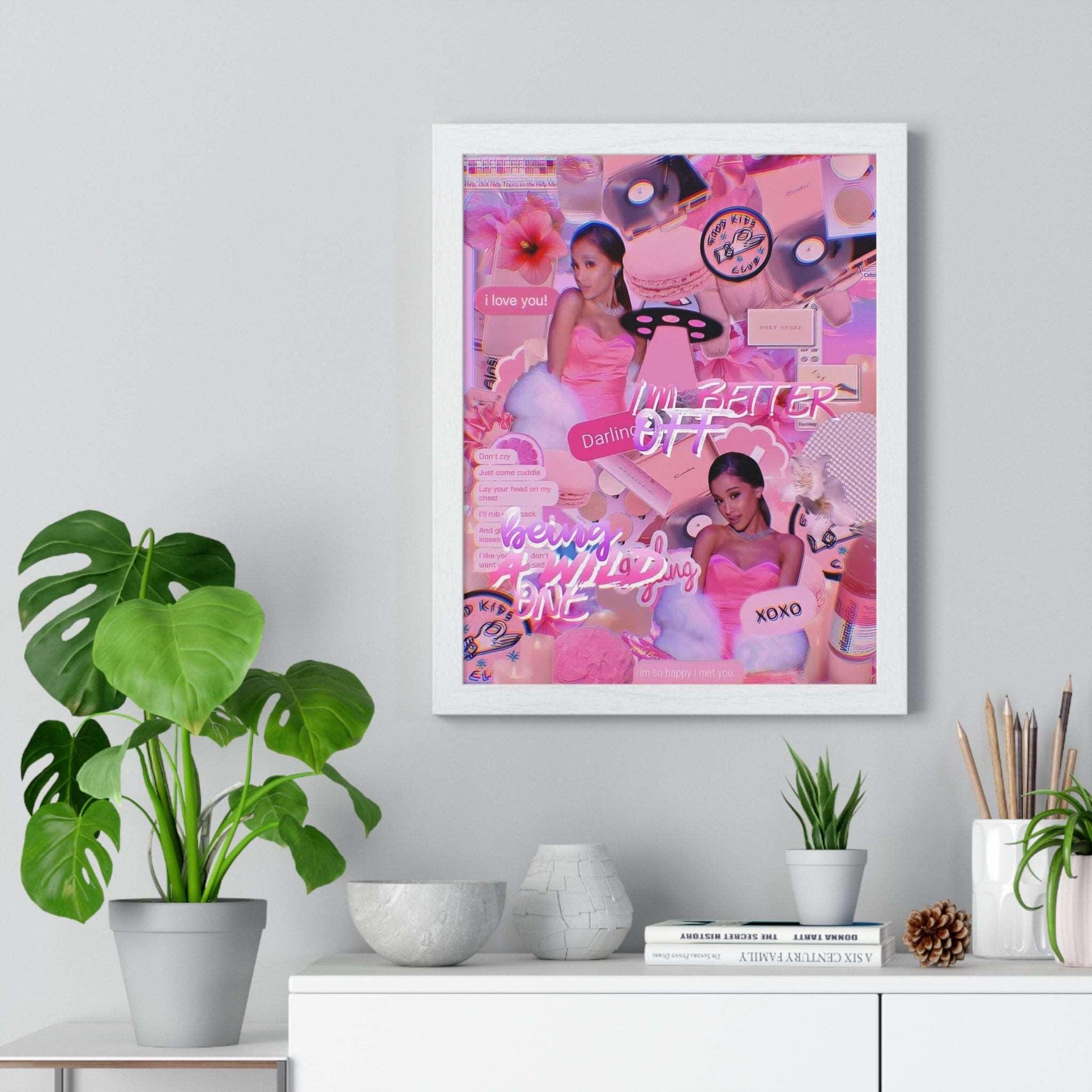 Ariana Grande Purple Vibes Collage Framed Print