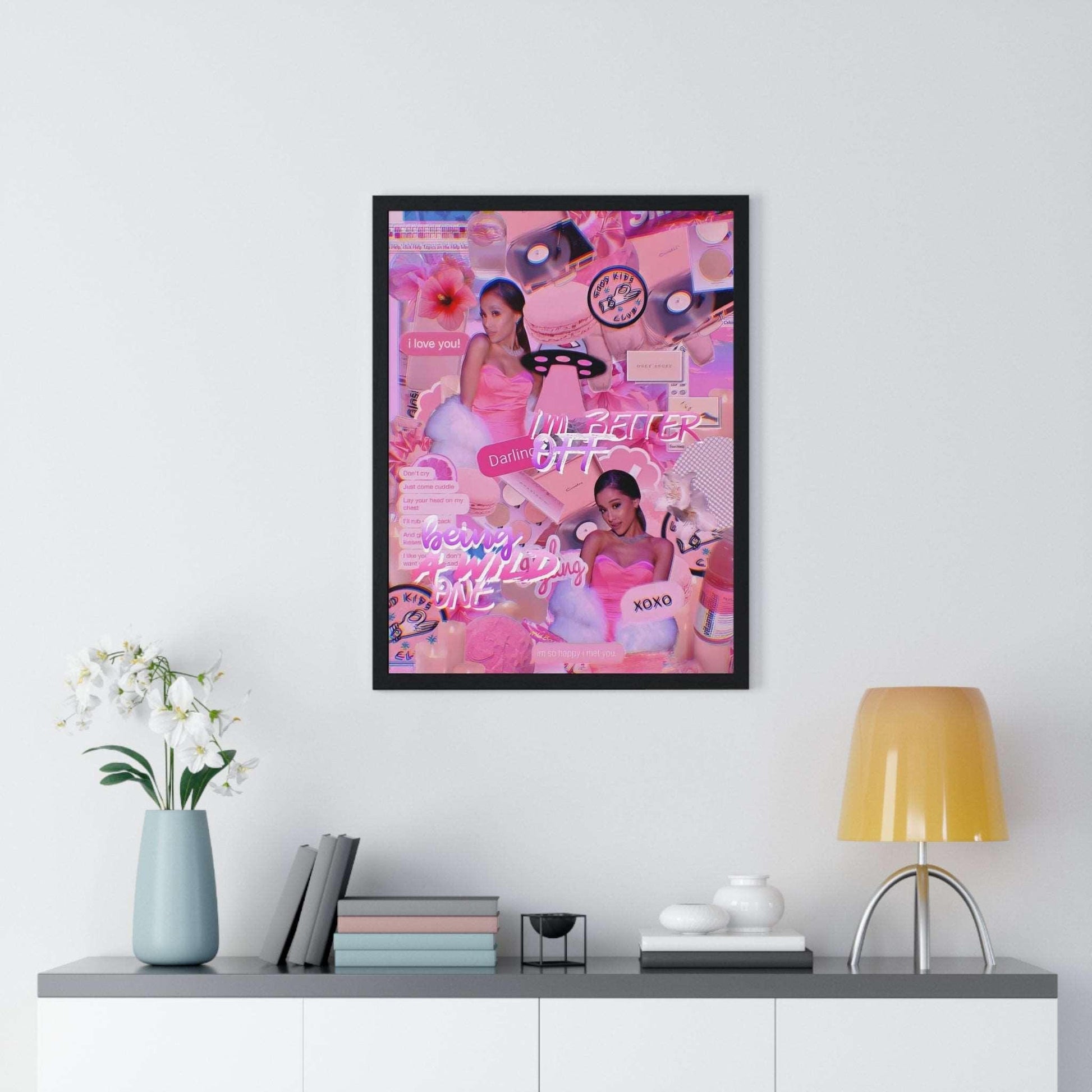 Ariana Grande Purple Vibes Collage Framed Print