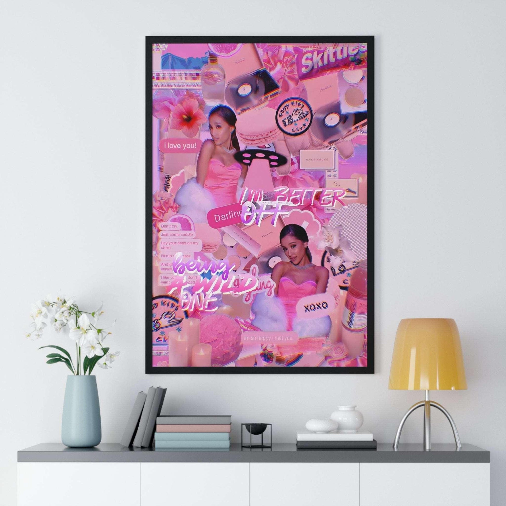 Ariana Grande Purple Vibes Collage Framed Print