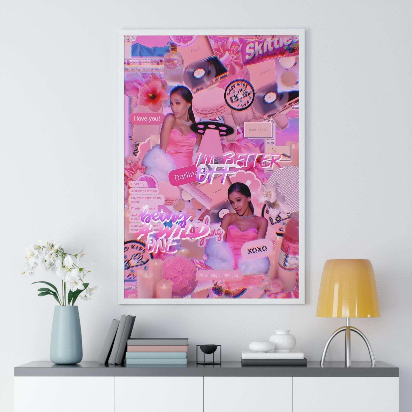 Ariana Grande Purple Vibes Collage Framed Print