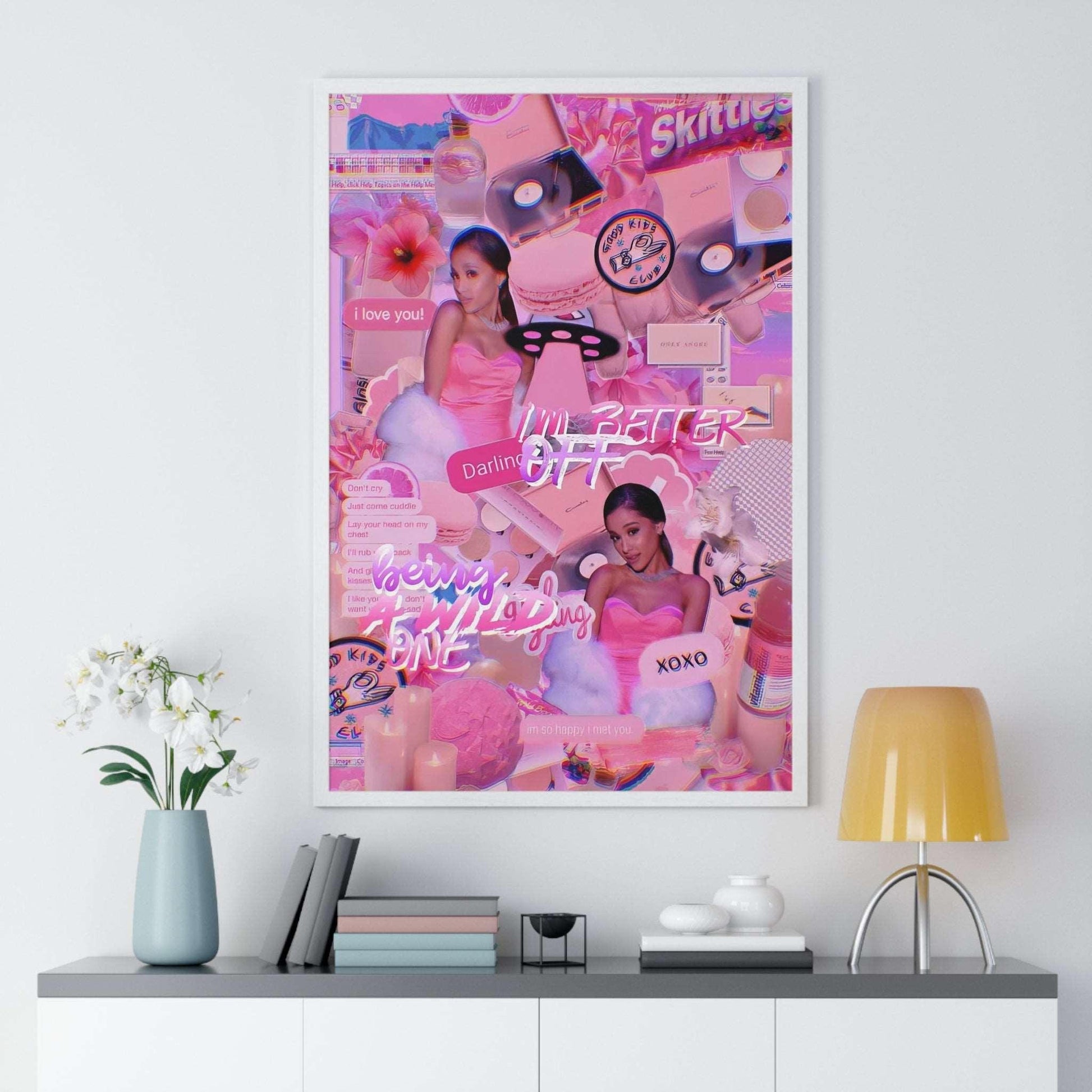 Ariana Grande Purple Vibes Collage Framed Print