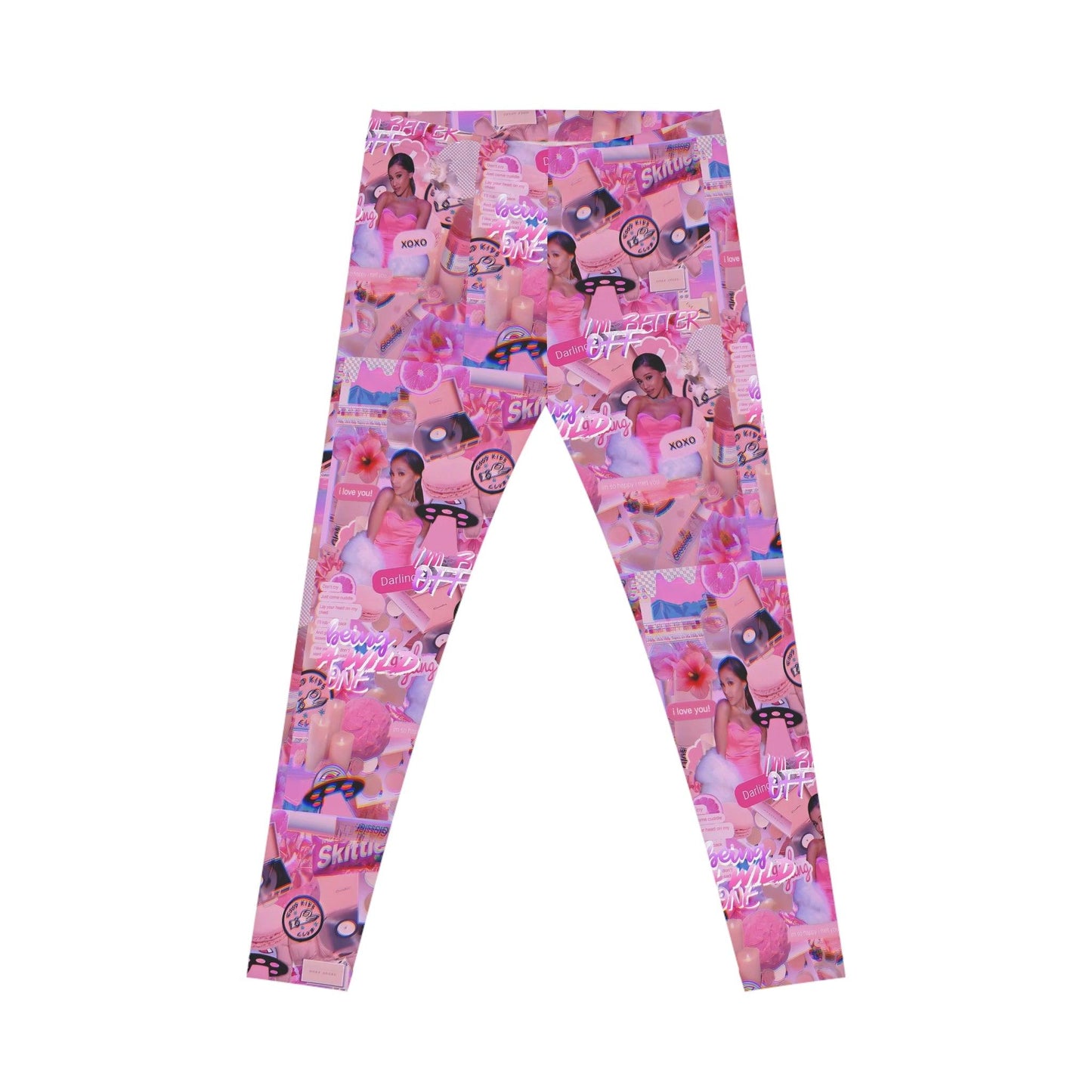 Ariana Grande Purple Vibes Collage Women's Casual Leggings - Fandom Flair