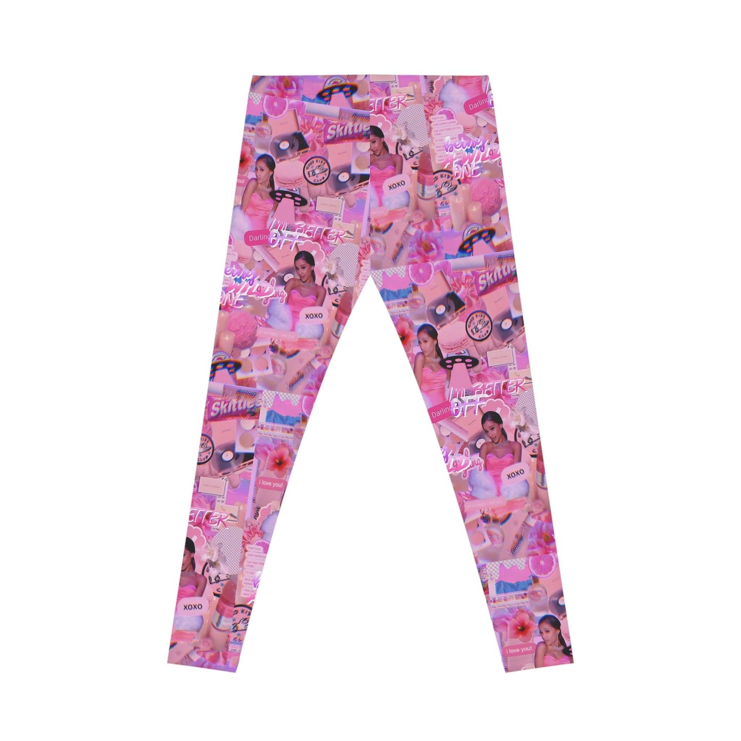 Ariana Grande Purple Vibes Collage Women's Casual Leggings - Fandom Flair