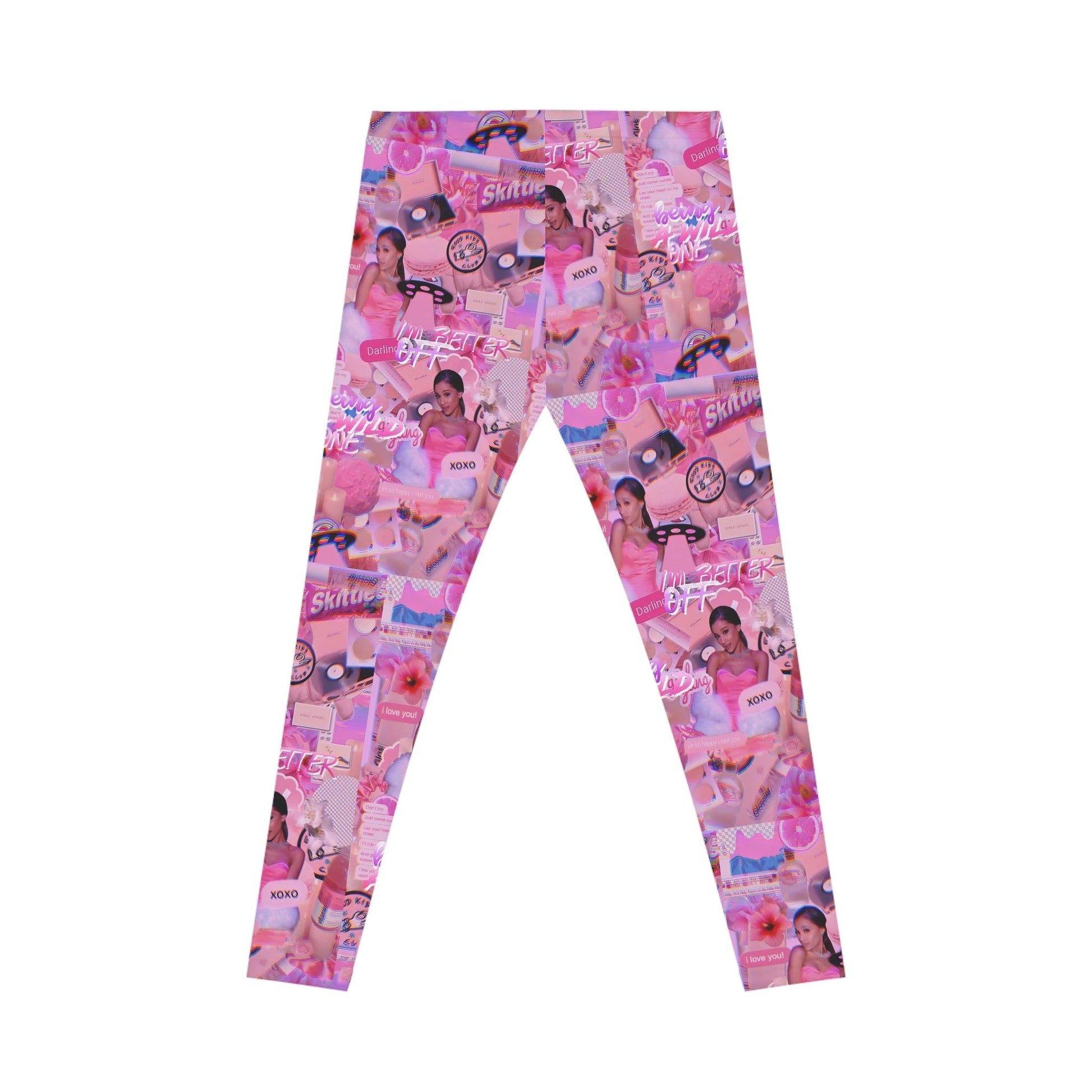 Ariana Grande Purple Vibes Collage Women's Casual Leggings - Fandom Flair