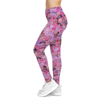 Ariana Grande Purple Vibes Collage Women's Casual Leggings - Fandom Flair