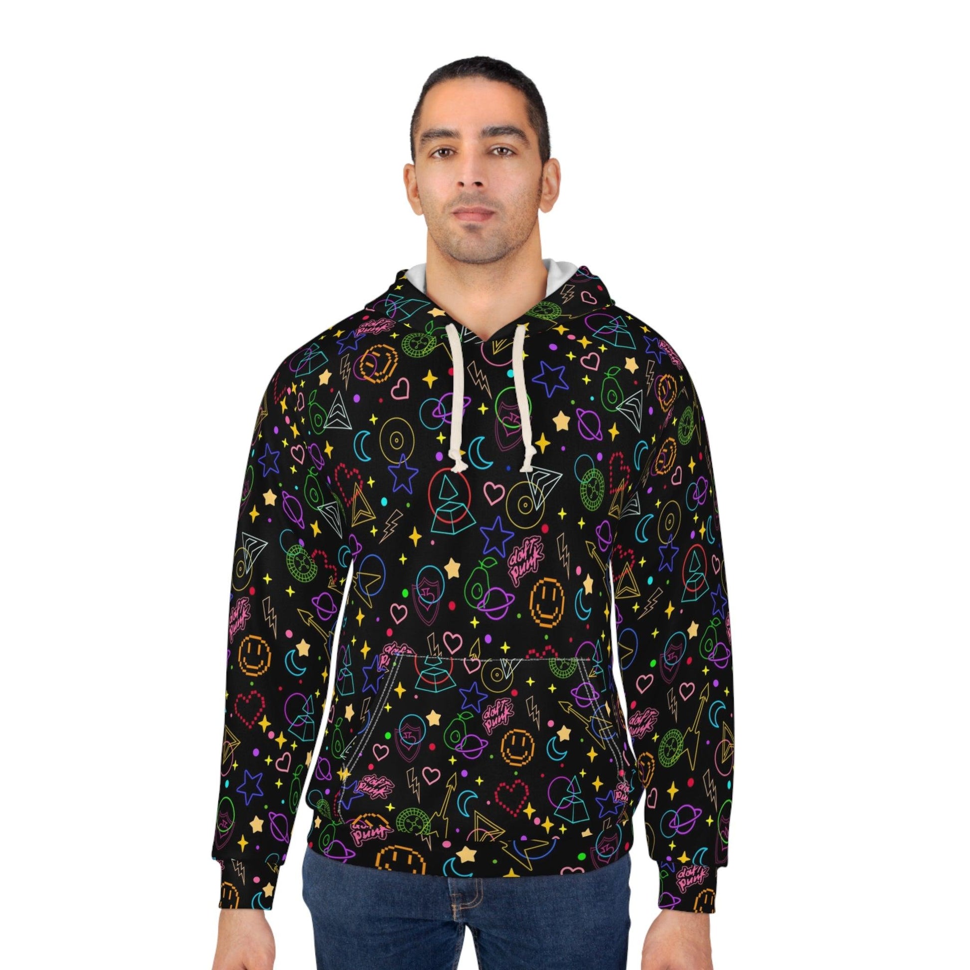 Daft Punk Arcade Carpet Pattern Unisex Pullover Hoodie - Fandom Flair