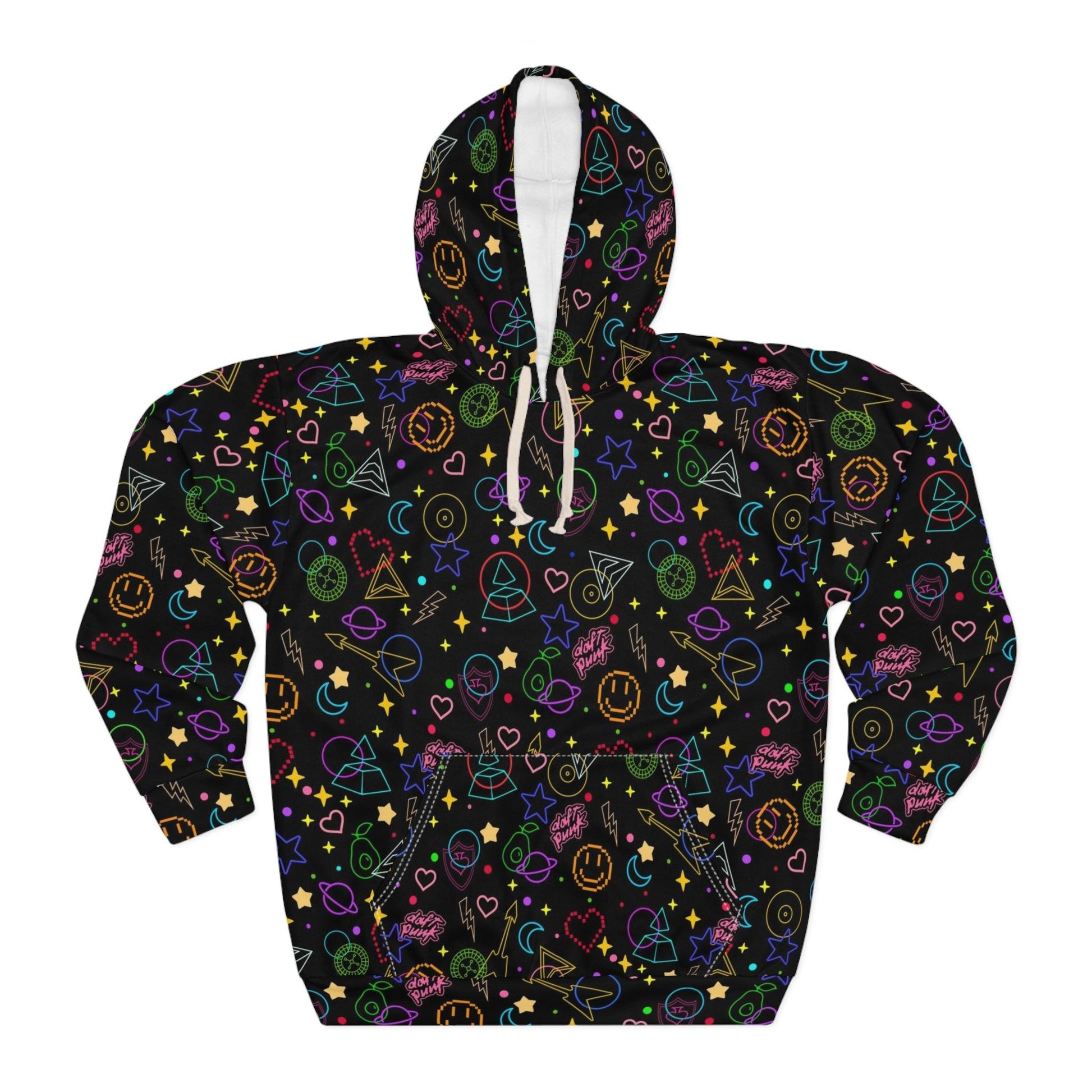 Daft Punk Arcade Carpet Pattern Unisex Pullover Hoodie - Fandom Flair