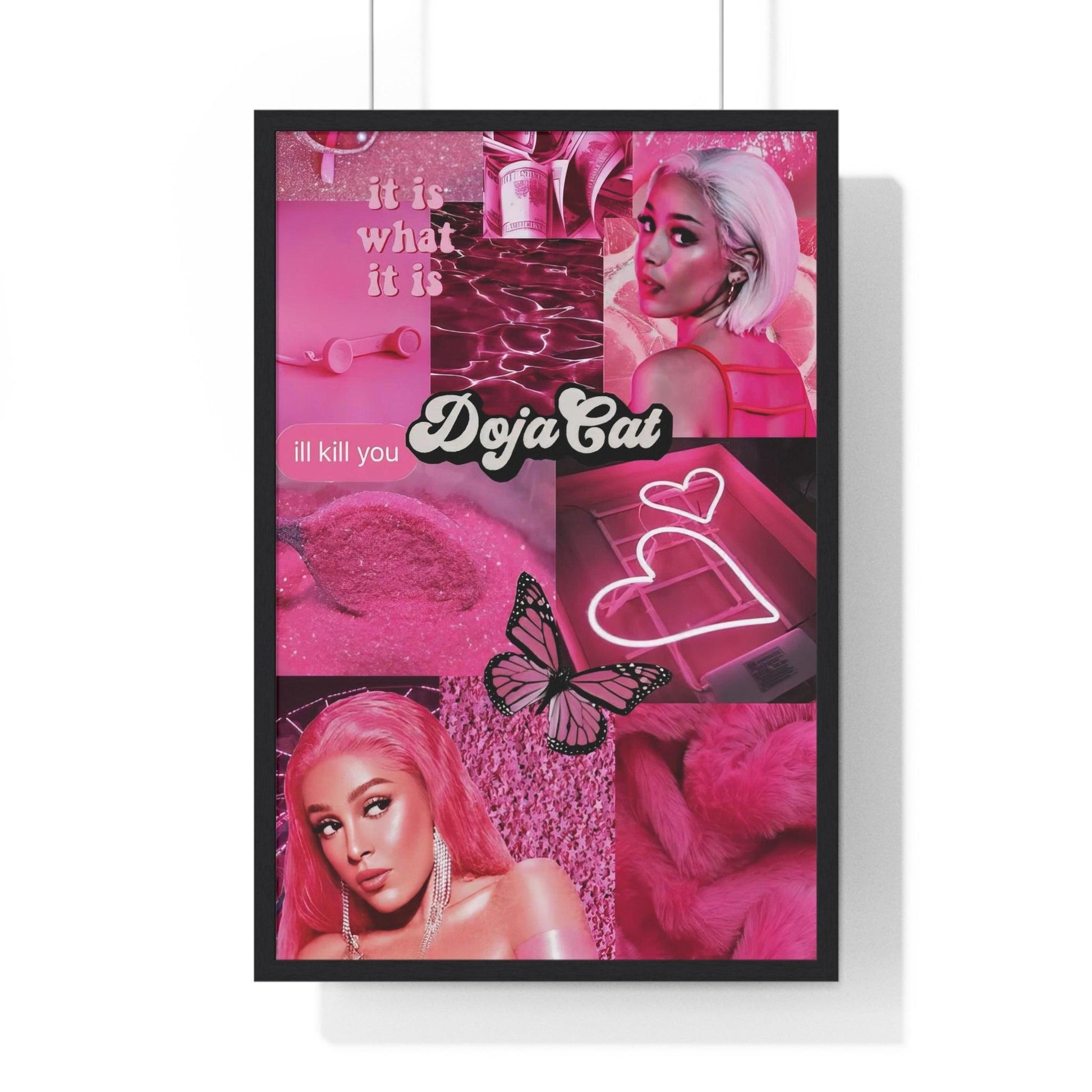 Doja Cat Pink Vibes Collage Framed Print - Fandom Flair