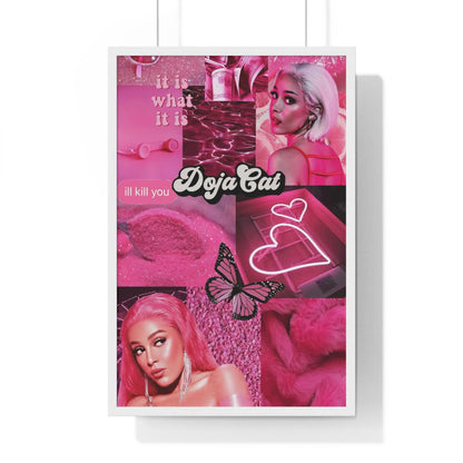 Doja Cat Pink Vibes Collage Framed Print - Fandom Flair