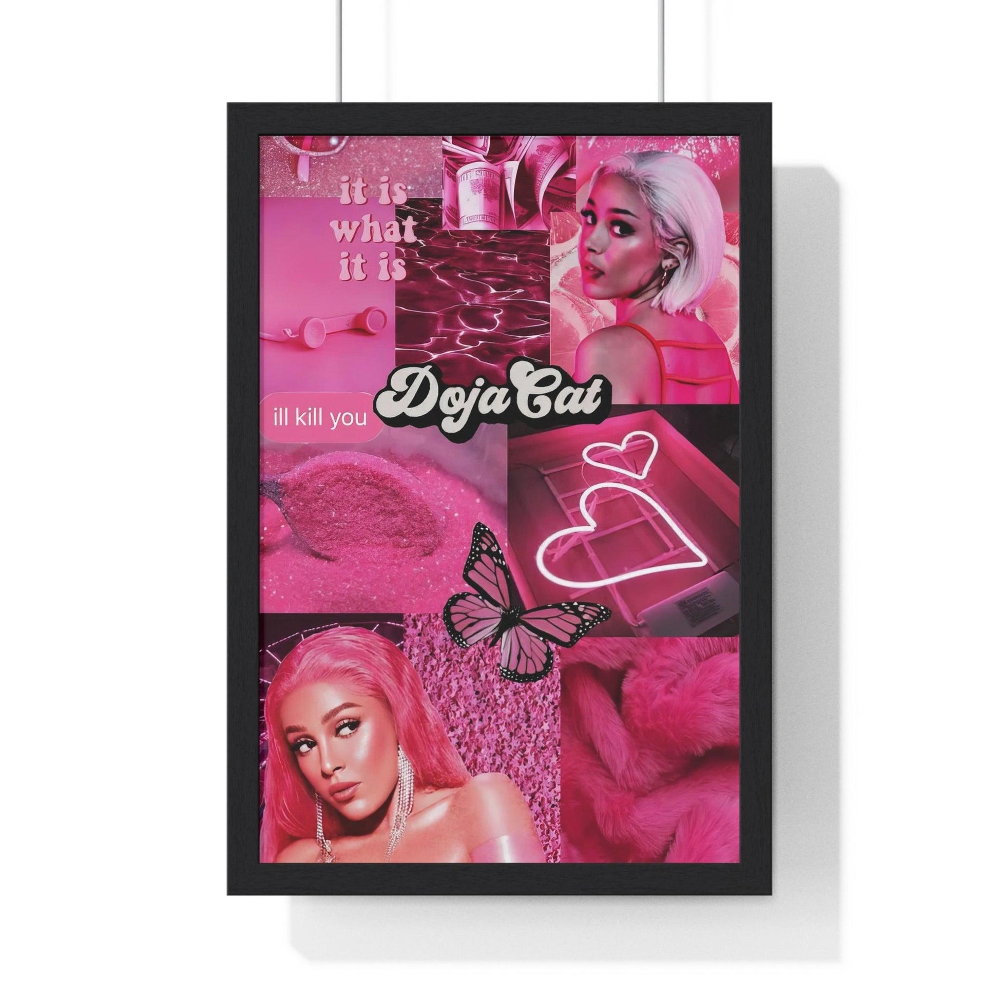 Doja Cat Pink Vibes Collage Framed Print - Fandom Flair