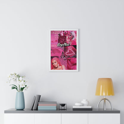 Doja Cat Pink Vibes Collage Framed Print - Fandom Flair