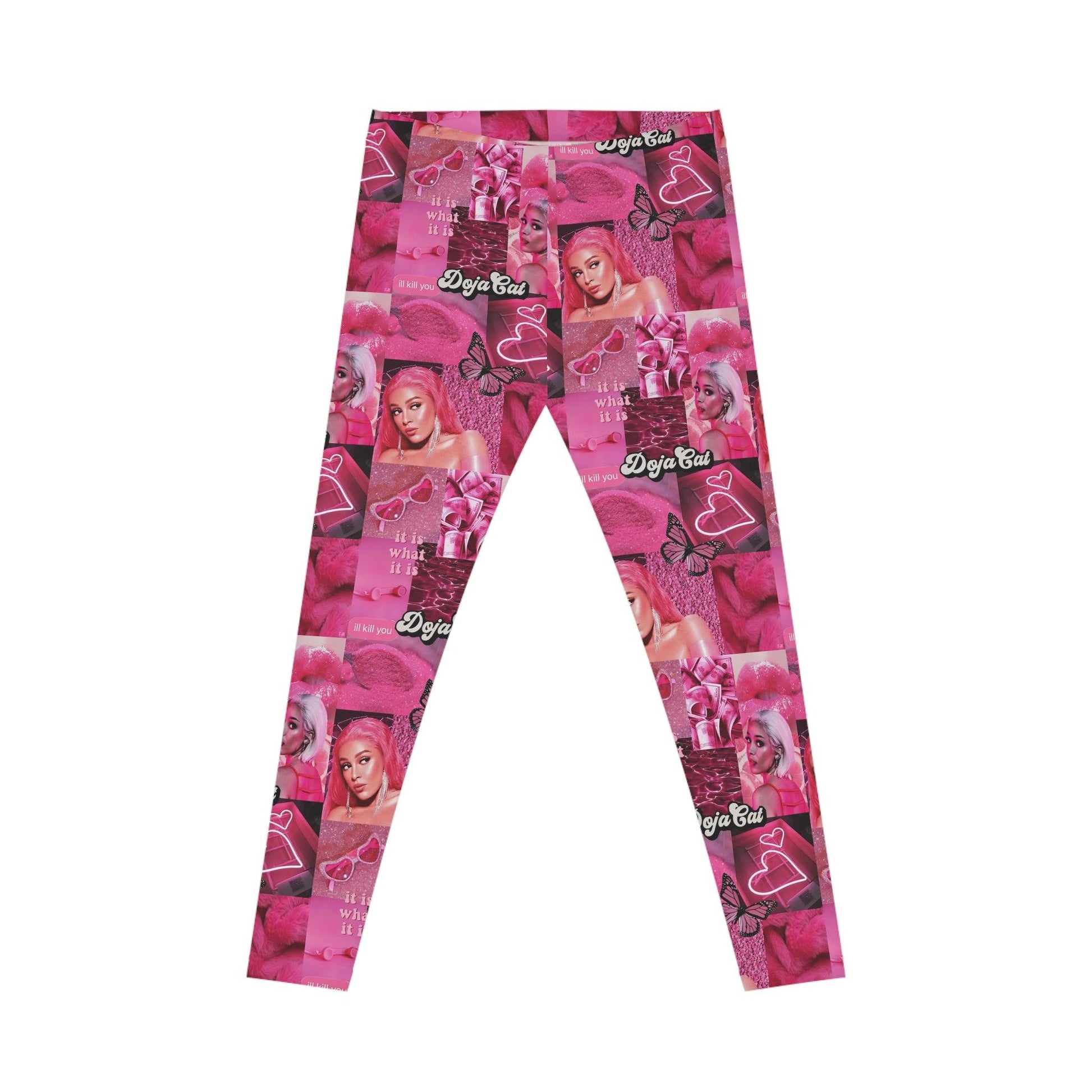 Doja Cat Pink Vibes Collage Women's Casual Leggings - Fandom Flair