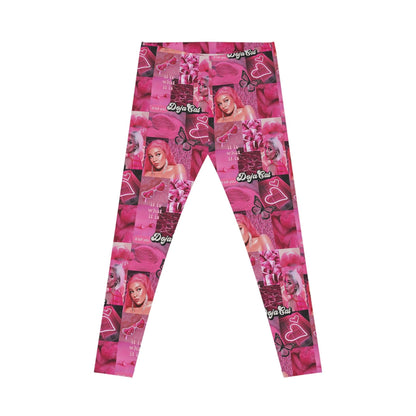Doja Cat Pink Vibes Collage Women's Casual Leggings - Fandom Flair