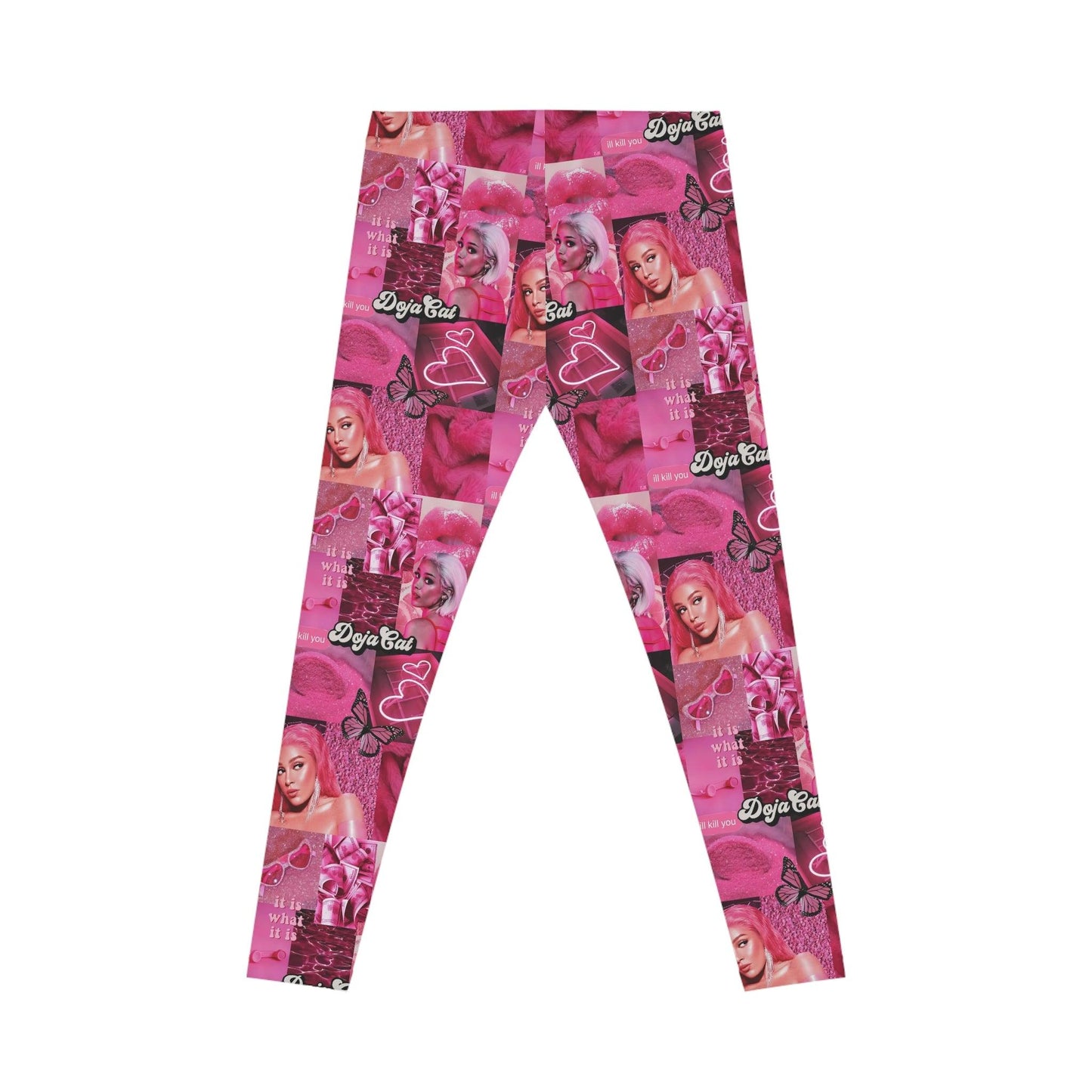 Doja Cat Pink Vibes Collage Women's Casual Leggings - Fandom Flair