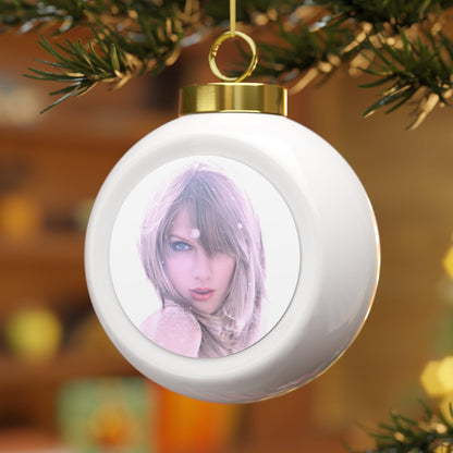 Taylor Swift Glamour In The Snow Christmas Ball Ornament - Fandom Flair