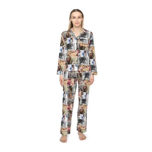 Taylor Swift's Cats Collage Pattern Women's Satin Pajama Set - Fandom Flair